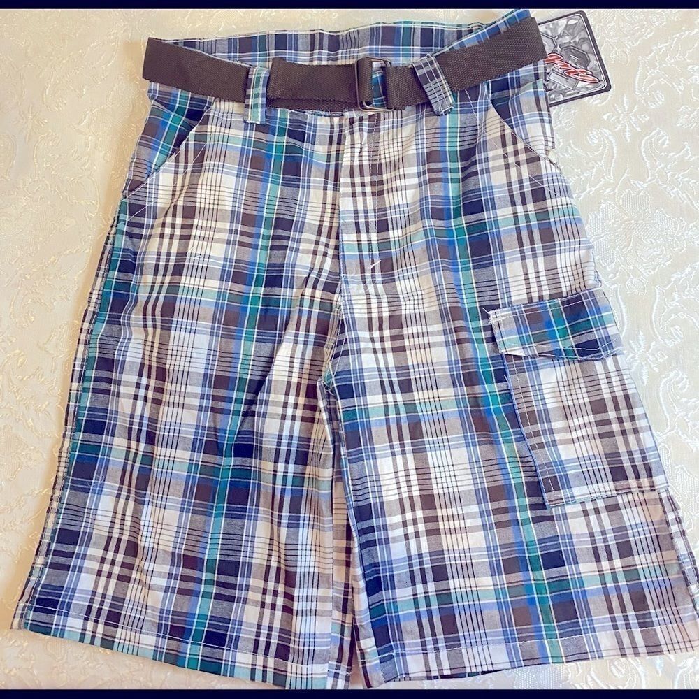 🚘Fifty Boys adjustable Casual plaid short Size:12